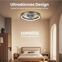 Airwit ceiling fan 48cm, fan with light, quiet, dimmable, modern, reversible DC motor