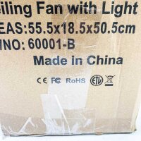 Airwit ceiling fan 48cm, fan with light, quiet, dimmable, modern, reversible DC motor