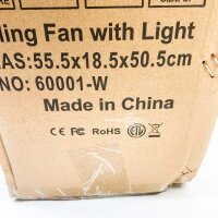 Airwit ceiling fan 48cm, fan with light, quiet, dimmable, modern, reversible DC motor