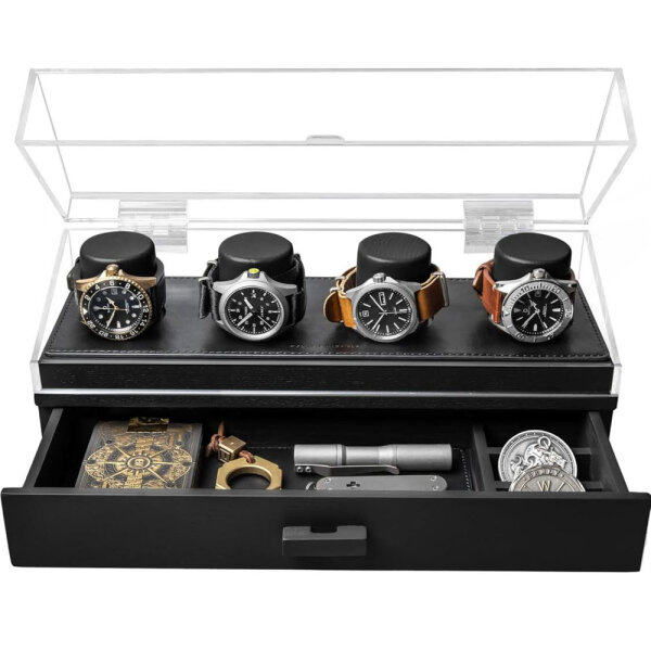 Watch Deck Pro, watch box for men, watch storage, made of wood, stylish, gift idea for men, boyfriend, dad