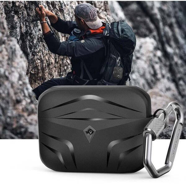Ahastyle Airpods Pro 2019 Rugged Shockproof TPU Case Black Compatible with Charging Case