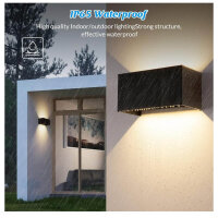 Cwycfw 24W LED Wall Light Black 2 Pieces Warm White 3000K IP65 Waterproof Up and Down Adjustable Light Beam