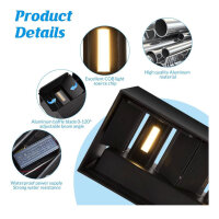 Cwycfw 24W LED Wall Light Black 2 Pieces Warm White 3000K IP65 Waterproof Up and Down Adjustable Light Beam