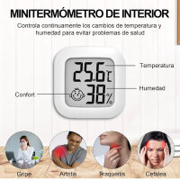 Mini Thermometer Hygrometer, 3 Pack, Digital Room Thermometer, Precise Humidity Measurement, Compact Design