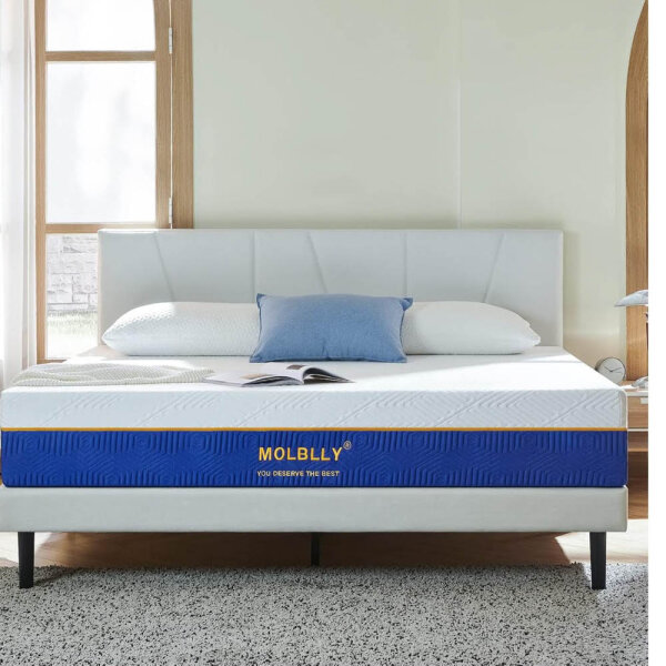 Molblly mattress 90 x 190 x 16 cm, ergonomic, breathable, medium firmness, hypoallergenic, durable, memory foam