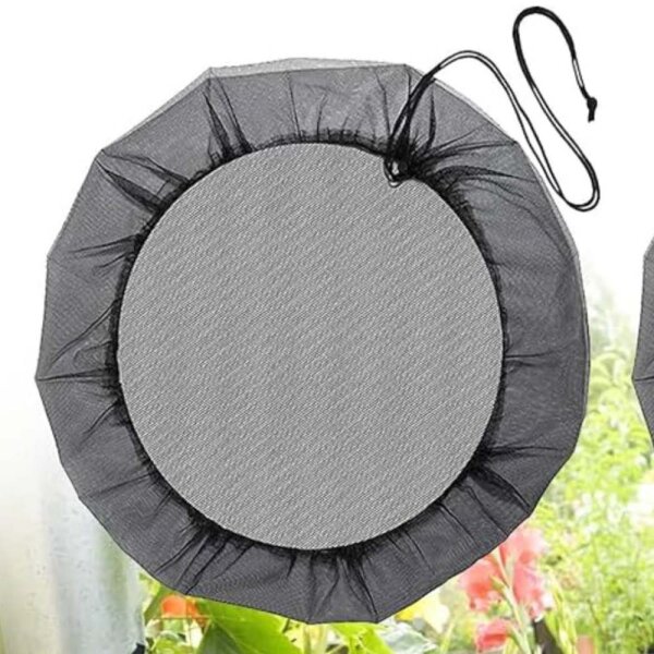 Set of 2 adjustable rain tank nets 80cm - Weatherproof protective cover for round rain towers and beams