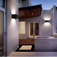 Cwycfw 24W LED Wandleuchte Schwarz, Innen/Außen, IP65, wasserdicht, einstellbarer Lichtstrahl, 4000K natürlich weiß, 3 Stück