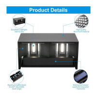 Cwycfw 24W LED Wandleuchte Schwarz, Innen/Außen, IP65, wasserdicht, einstellbarer Lichtstrahl, 4000K natürlich weiß, 3 Stück
