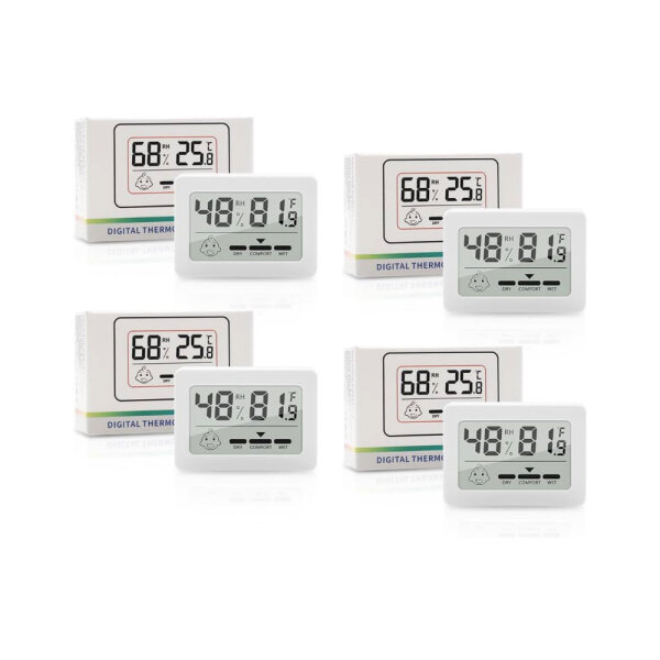 Mini Thermometer Hygrometer, LCD Digital, Innenraum, misst Temperatur und Luftfeuchtigkeit, kompakt und präzise.