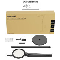 HONEYWELL F01BK Sunturalux LED floor lamp dimmable with remote control, 5 colors & brightness levels, ideal for home & office