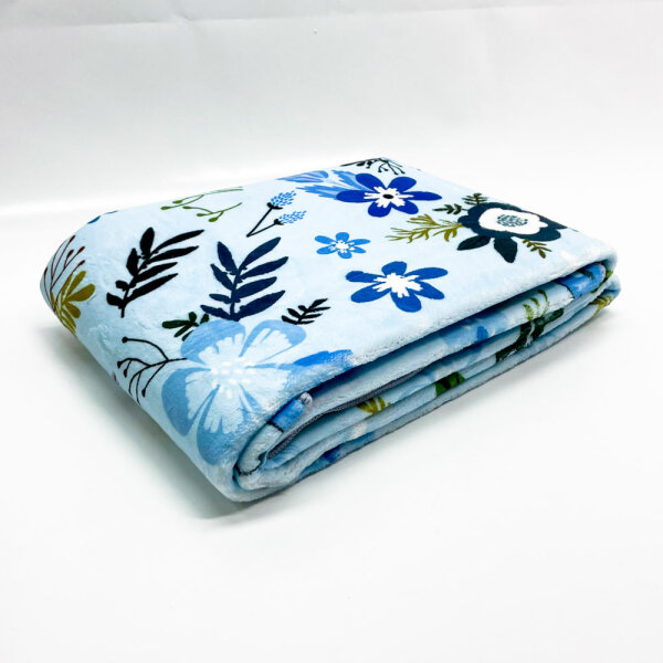 WTHYGB Teppichläufer 80x200cm Modern rutschfest waschbar Blumen Design für Flur Küche Schlafzimmer Wohnzimmer Blau