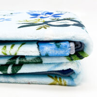 WTHYGB Teppichläufer 80x200cm Modern rutschfest waschbar Blumen Design für Flur Küche Schlafzimmer Wohnzimmer Blau