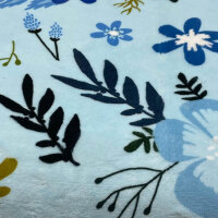 WTHYGB Teppichläufer 80x200cm Modern rutschfest waschbar Blumen Design für Flur Küche Schlafzimmer Wohnzimmer Blau