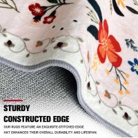 WTHYGB Carpet Runner 120x180cm Modern Flowers Non-Slip Washable for Hallway Kitchen Corridor Bedroom Living Room