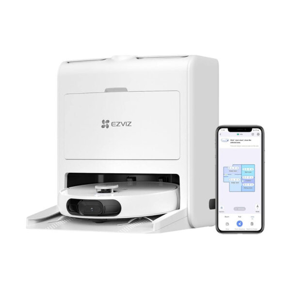 Ezviz RS2 Robot Vacuum Cleaner, 2-in-1, 4000pa Suction, Laser Navigation, 3K Camera, App/Alexa Control