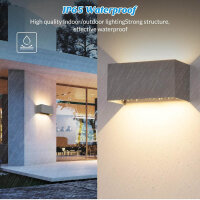 Cwycfw 24W LED Wall Lights, Indoor, Grey, 3 Pack, IP65, Warm White 3000K, Waterproof, Adjustable Light Beam