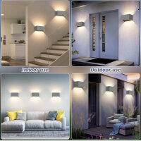 Cwycfw 24W LED Wall Lights, Indoor, Grey, 3 Pack, IP65, Warm White 3000K, Waterproof, Adjustable Light Beam