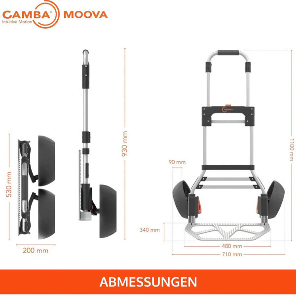 Camba Moova Foldable Klappwagen Treppenrad-Technologie 100 kg Ladungskapazität