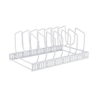 GRÄWE Edelstahl Topfdeckelhalter, Deckelhalter, für Topfdeckel, verstellbare Fächer, weiß