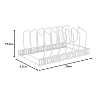 GRÄWE Edelstahl Topfdeckelhalter, Deckelhalter, für Topfdeckel, verstellbare Fächer, weiß