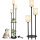 Rayofly Black Floor Lamp, 3-Light, Shelf, Vintage, Linen Lampshade, Foot Switch, Industrial, 168cm