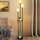 Rayofly Black Floor Lamp, 3-Light, Shelf, Vintage, Linen Lampshade, Foot Switch, Industrial, 168cm