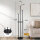 Rayofly Black Floor Lamp, 3-Light, Shelf, Vintage, Linen Lampshade, Foot Switch, Industrial, 168cm