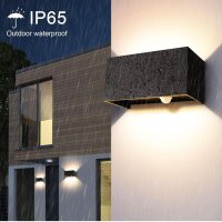 Kingwen 20W LED Wandleuchte IP65, Schwarz, Rechteckig, 4 Stück, 3000K, Bewegungsmelder, verstellbarer Abstrahlwinkel