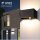 Kingwen 20W LED Wandleuchte IP65, Schwarz, Rechteckig, 4 Stück, 3000K, Bewegungsmelder, verstellbarer Abstrahlwinkel