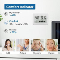 Mini Thermometer Hygrometer, 6 PCS, LCD Digital, Room Temperature & Humidity, White, Compact and Precise.