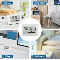 Mini Thermometer Hygrometer, 6 PCS, LCD Digital, Room Temperature & Humidity, White, Compact and Precise.