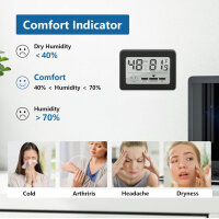 Mini Thermometer Hygrometer 6 Pieces Digital LCD Black Indoor Room Temperature Humidity