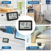 Mini Thermometer Hygrometer 6 Pieces Digital LCD Black Indoor Room Temperature Humidity