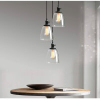 Phansthy 3 Flaming Pendant Light Modern Retro Hanging Lamp Black Loft Style Vintage Design