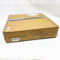 minifair Dimmable LED Ceiling Light 116cm 108W 6400lm Remote Control 6-Ring Chandelier for Living Room Bedroom Dining Room 3000-6000K Brown