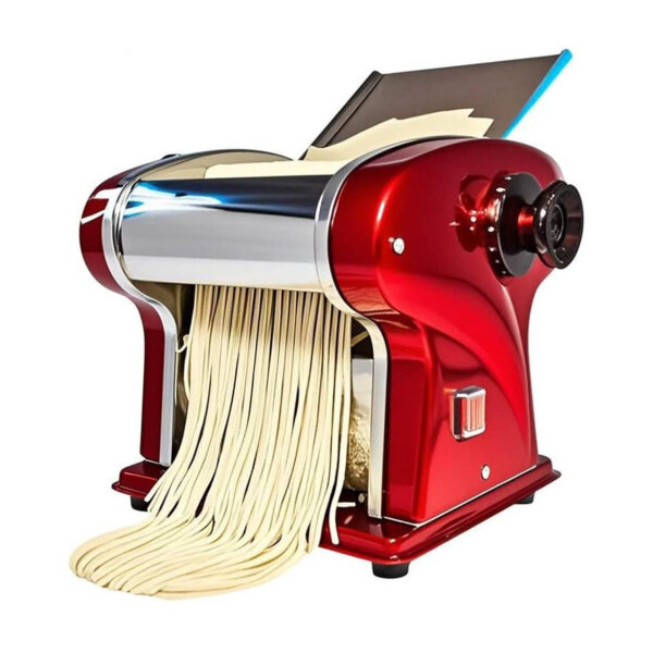 Electric pasta machine 135 W, powerful for home & business, 2.5 mm pasta blade, 5 kg/h, red, cover missing