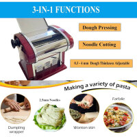 Electric pasta machine 135 W, powerful for home & business, 2.5 mm pasta blade, 5 kg/h, red, cover missing
