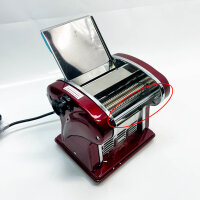 Electric pasta machine 135 W, powerful for home & business, 2.5 mm pasta blade, 5 kg/h, red, cover missing
