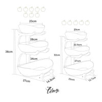 SEVEN SPARTA Fruit Stand 3 Tier Ceramic Bowl for Kitchen Fruit Storage 3 Tiers Plus Edition