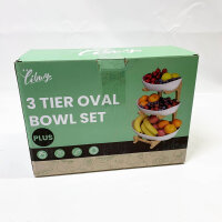 SEVEN SPARTA Fruit Stand 3 Tier Ceramic Bowl for Kitchen Fruit Storage 3 Tiers Plus Edition