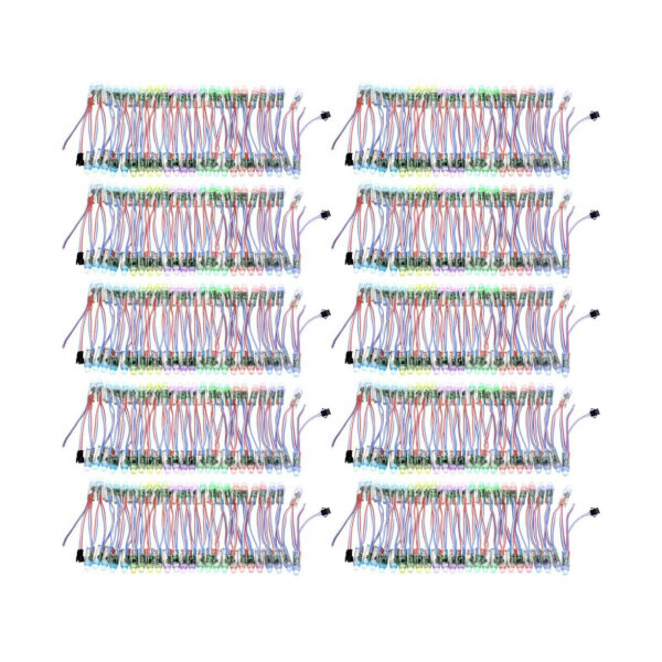ALITOVE 500pcs WS2811 LED Pixel RGB Lichterkette 12mm IP68 programmierbar 10x50 LEDs/String wasserdicht