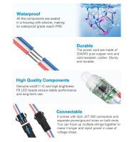 ALITOVE 500pcs WS2811 LED Pixel RGB Lichterkette 12mm IP68 programmierbar 10x50 LEDs/String wasserdicht