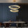 Modern crystal LED chandelier, stainless steel gold, rounded feather lamp, D40+60 cm, ideal for kitchen, living room, bedroom.