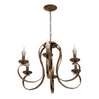 Ganeed Retro Kronleuchter 6 Lichter Eisen Pendelleuchte Antik gebürstetes Messing rustikal für Küche Bauernhaus