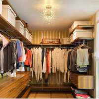 Rayofly Modern Crystal Ceiling Light, 8-Light, Dimmable, Gold, for Living Room, Bedroom, Dining Room, Kitchen, Hallway