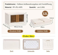 LAMPTOP storage basket set of 3, foldable, with lid & wheels, plastic, ideal for wardrobe and bedroom.