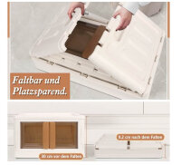 LAMPTOP storage basket set of 3, foldable, with lid & wheels, plastic, ideal for wardrobe and bedroom.