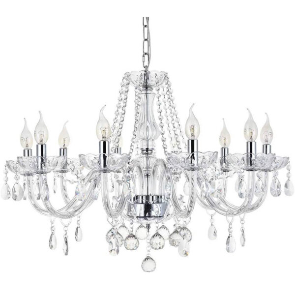 A1A9 Modern Crystal Chandelier, D80cm H60cm, 10 Lights, Clear K9 Crystals, for Dining Room, Living Room, Foyer.