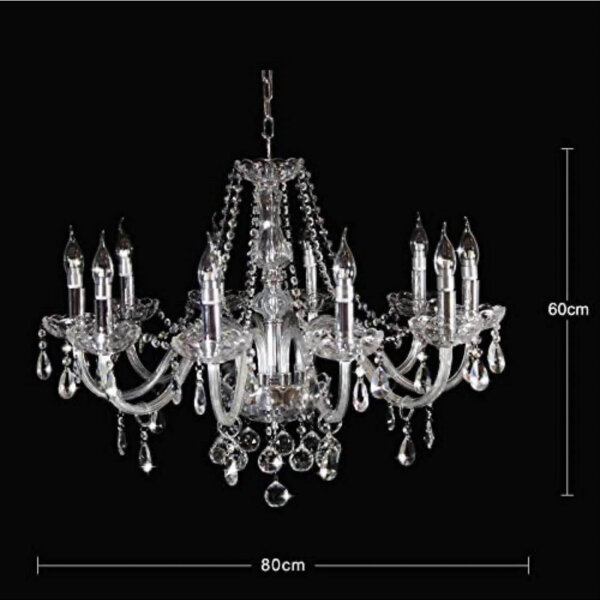 A1A9 Modern Crystal Chandelier, D80cm H60cm, 10 Lights, Clear K9 Crystals, for Dining Room, Living Room, Foyer.