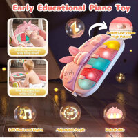 CUTE STONE Spielbogen, Aktivitätscenter, Spieldecke mit Klavier, Bauchlage-Matte, für Neugeborene, fördert Motorik.